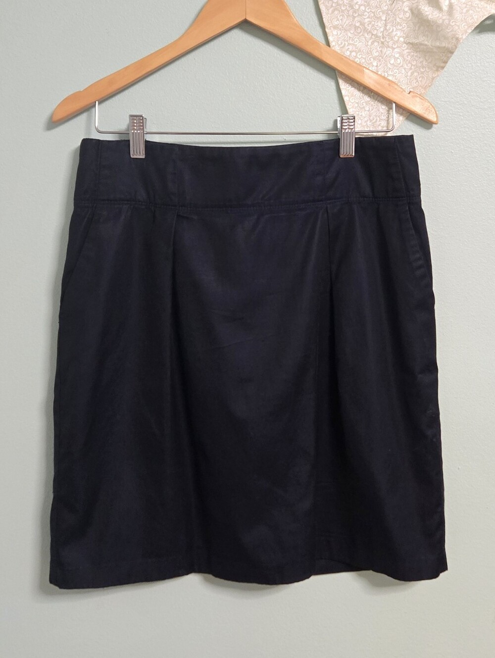 Vtg Banana Republic Navy Blue Tulip Pencil Skirt Lined With Pockets Size 10